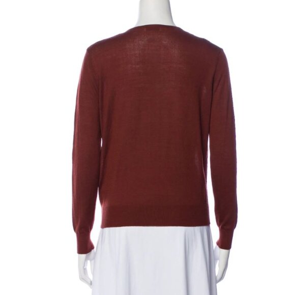 NWT New Sandro V-Neck Colorblock Chevron Mesh Insert Sweater Size S - Picture 4 of 11